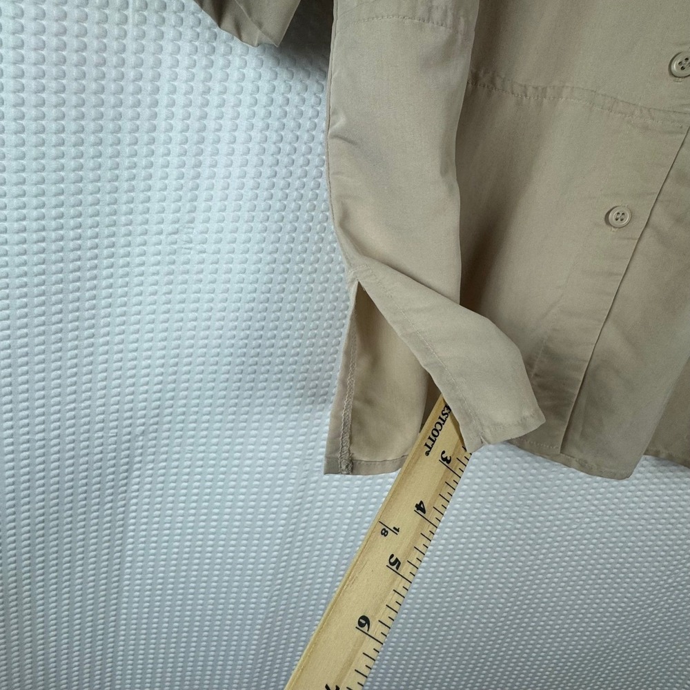 Jaclyn Smith Classic Womens Button Down Shirt 3/4 Sleeve Tan Large - Picture 6 of 10